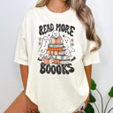 XL Ivory Read More Books Graphic Tee, Halloween Shirt, Halloween Teacher Tee, Librarian Shirt, Teacher Shirt