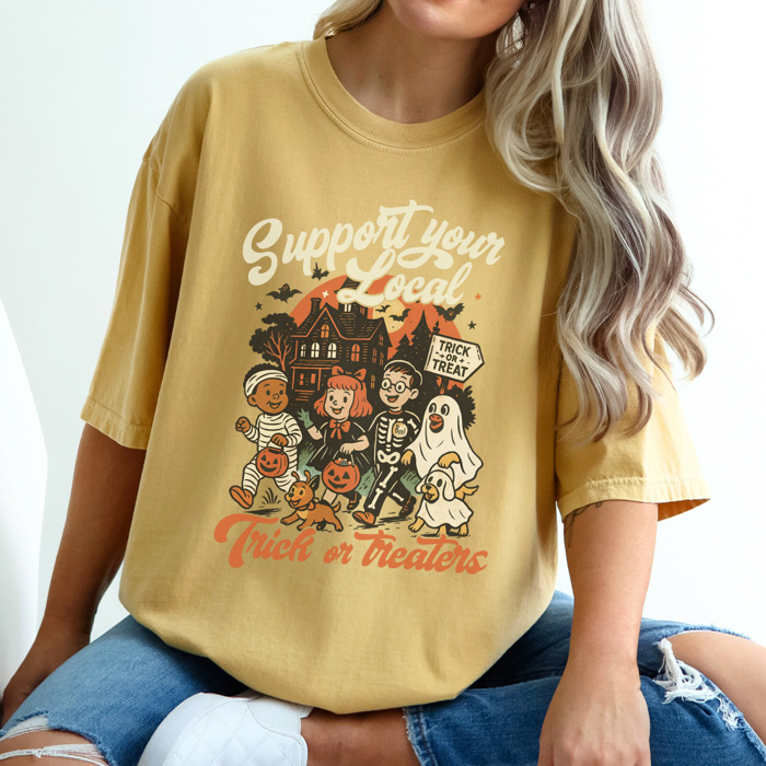 Vintage Trick or Treaters Graphic Tee, Halloween Shirt, Cute Halloween Tee, Halloween Costume