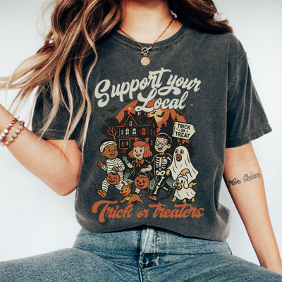 Vintage Trick or Treaters Graphic Tee, Halloween Shirt, Cute Halloween Tee, Halloween Costume