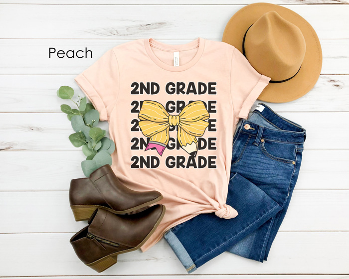 Coquette Bow Grades Graphic Tee, Teacher Graphic Tee, Back to School Shirt, Cute Teacher Tee