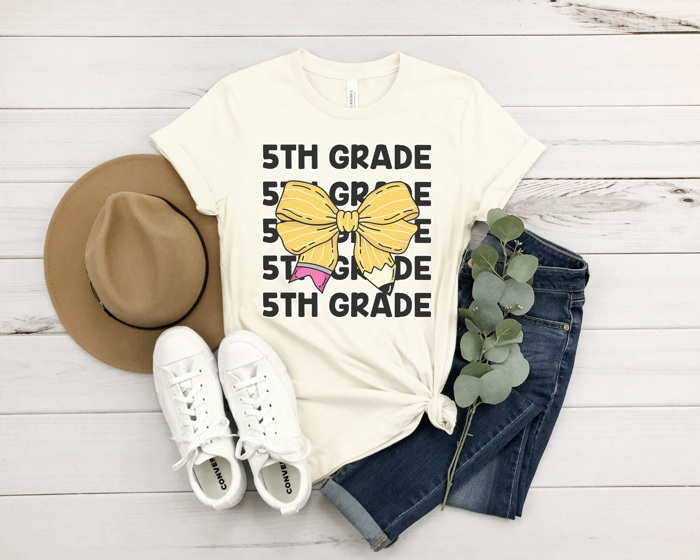 Coquette Bow Grades Graphic Tee, Teacher Graphic Tee, Back to School Shirt, Cute Teacher Tee