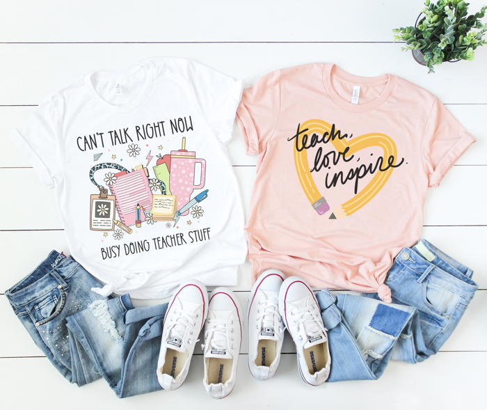 Busy Doing Teacher Things Graphic Tee, Cute Teacher Shirt, Back to School, Teach Love Inspire Tee