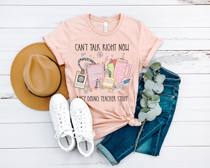 Busy Doing Teacher Things Graphic Tee, Cute Teacher Shirt, Back to School, Teach Love Inspire Tee