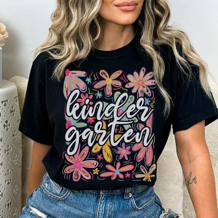 Neon Flower Grades Graphic Tee, Cute Teacher Tee, Back to School Shirt, Grade Level Tees