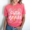  Neon Flower Grades Graphic Tee, Cute Teacher Tee, Back to School Shirt, Grade Level Tees