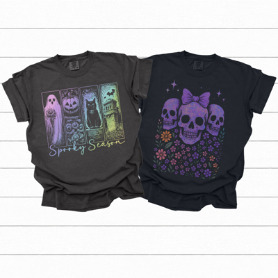 Iridescent Halloween Graphic Tee, Cute Halloween Shirt, Spooky Season Tee