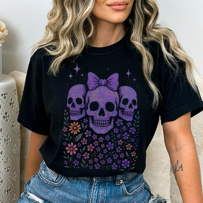 Iridescent Halloween Graphic Tee, Cute Halloween Shirt, Spooky Season Tee