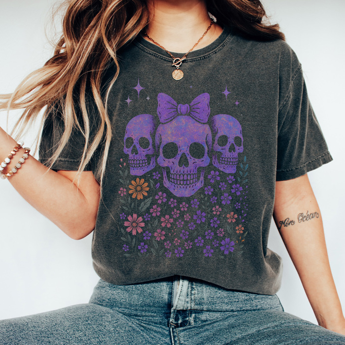 Iridescent Halloween Graphic Tee, Cute Halloween Shirt, Spooky Season Tee
