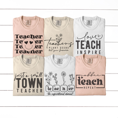 Boho Teacher Graphic Tee, Cute Teacher Shirt, Back to School, Teacher Flower, Comfort Colors