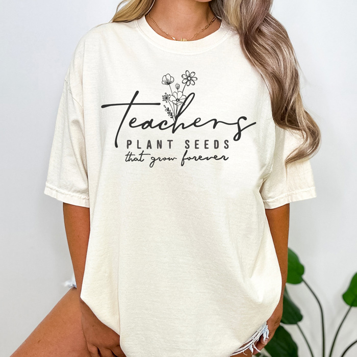 Boho Teacher Graphic Tee, Cute Teacher Shirt, Back to School, Teacher Flower, Comfort Colors