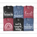  Every Day Teacher Graphic Tee, Cute Teacher Shirt, Back to School, Teacher Flower, Comfort Colors