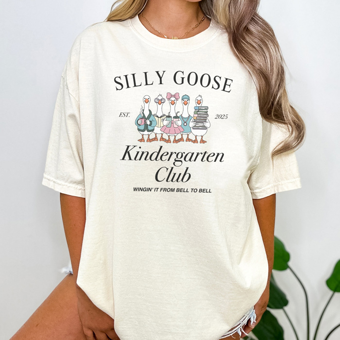 Silly Goose Teacher Grades Graphic Tee, Back to School Shirt, Cute Teacher Tee, Goose Shirt