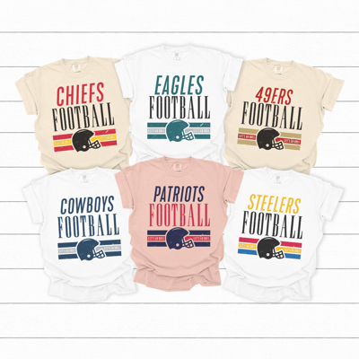 Retro Football Teams Graphic Tee, Football Mascot Shirt, Game Day Tee, Football Tee