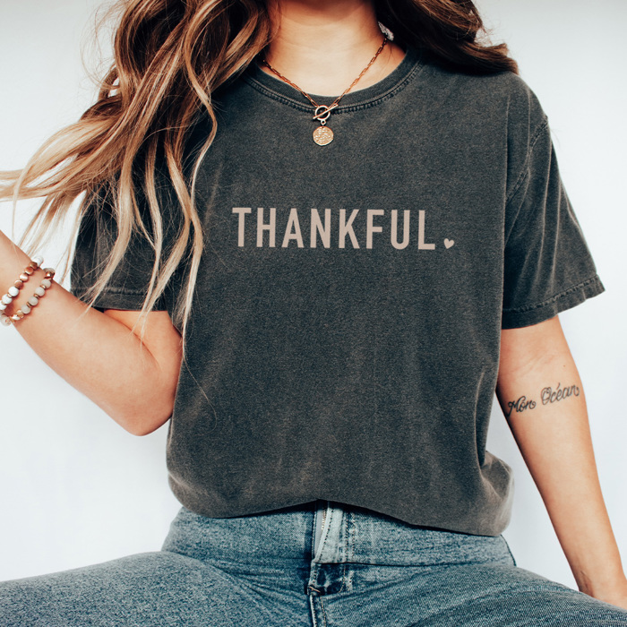 Thankful Graphic Tee, Thanksgiving Shirt, Turkey Day Tee, Fall Graphic Tee