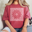  Bandana Print Graphic Tee, Trendy Shirt, Every Day Tee, Cute Graphic Tee
