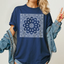  Bandana Print Graphic Tee, Trendy Shirt, Every Day Tee, Cute Graphic Tee