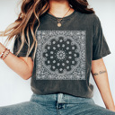 Large Pepper Bandana Print Graphic Tee, Trendy Shirt, Every Day Tee, Cute Graphic Tee