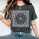 Small Pepper Bandana Print Graphic Tee, Trendy Shirt, Every Day Tee, Cute Graphic Tee