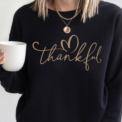 Thankful Graphic Sweatshirt, Thanksgiving Sweatshirt, Give Thanks Sweatshirt, Fall Outfit