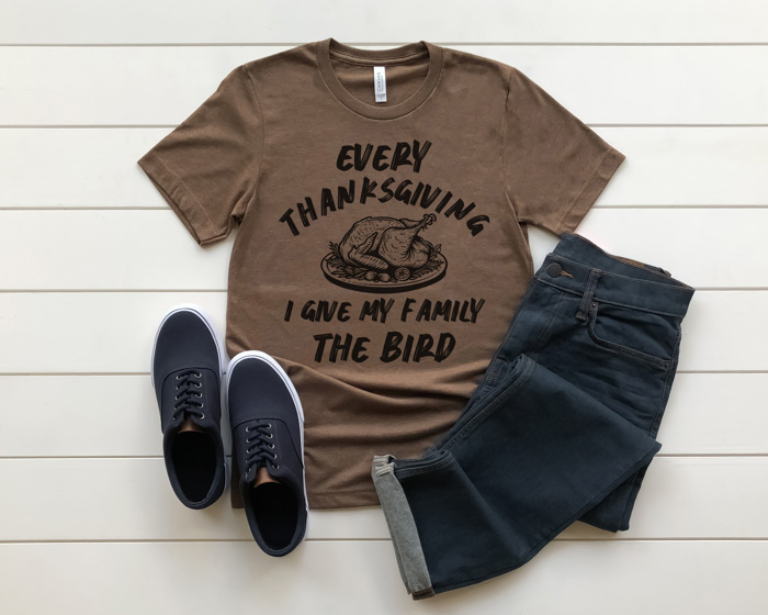 Give My Family The Bird Graphic Tee, Funny Thanksgiving Graphic Tee, Unisex Shirt, Thanksgiving Chef