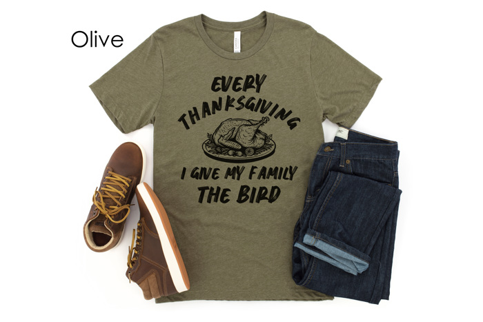 Give My Family The Bird Graphic Tee, Funny Thanksgiving Graphic Tee, Unisex Shirt, Thanksgiving Chef