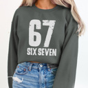 Small Charcoal 67 Trendy Graphic Sweatshirt, Six Seven Graphic Sweatshirt, Trendy Sweatshirt, Christmas Gift