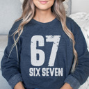 Medium Denim 67 Trendy Graphic Sweatshirt, Six Seven Graphic Sweatshirt, Trendy Sweatshirt, Christmas Gift