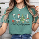 XL Light Green Jolly Christmas Goose Graphic Tee, Christmas Nurse Shirt, Christmas CNA Shirt, Christmas Gift for Nurse