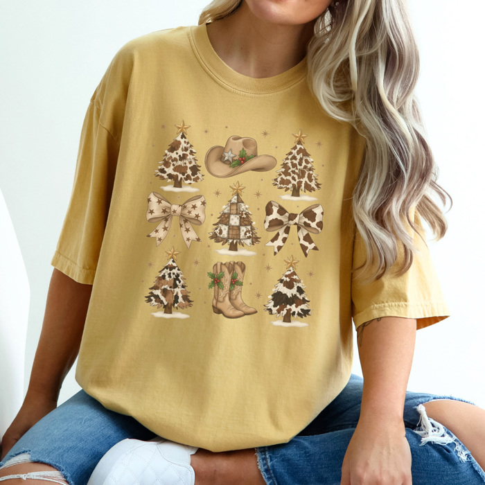 Cowboy Christmas Graphic Tee, Cute Christmas Shirt, Cowboy Tee, Country Christmas