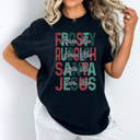 XXL Black Dance Like Frosty Graphic Tee, Shine Like Rudolph Shirt, Give Like Santa Tee, Love Like Jesus Shirt, Christian Christmas Tee