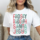 XXL White Dance Like Frosty Graphic Tee, Shine Like Rudolph Shirt, Give Like Santa Tee, Love Like Jesus Shirt, Christian Christmas Tee
