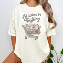 XXL Ivory I'd Rather Be Thrifting Graphic Tee, Thrift Store Shirt, 5 Colors, Comfort Color Tees