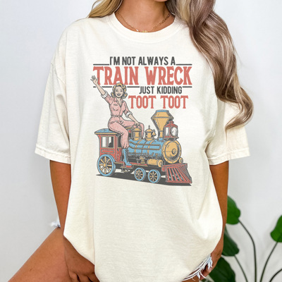 Train Wreck Graphic Tee, Funny Mom Shirt, Sarastic Graphic Tee, Mama Tee, Comfort Colors, Vintage Fit