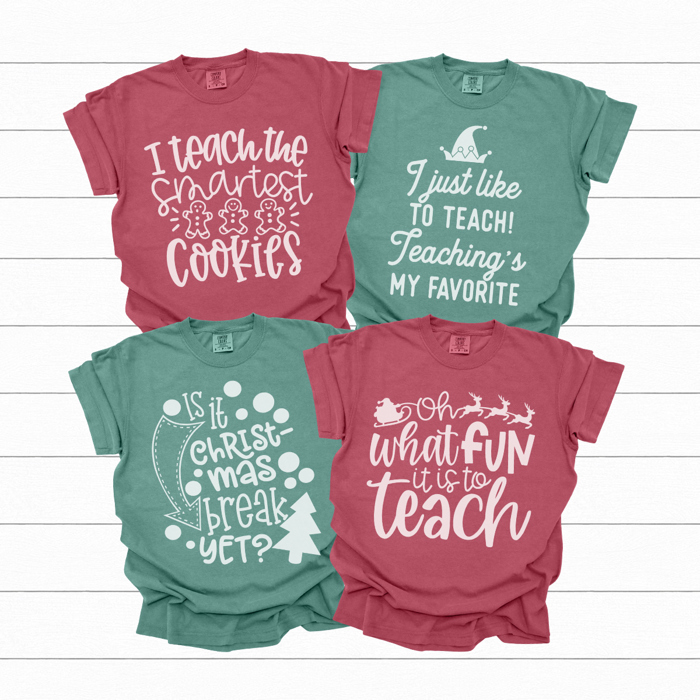 Fun Teacher Christmas Graphic Tee, Cute Christmas Shirt, Teacher Graphic Tee, Christmas Break Tee