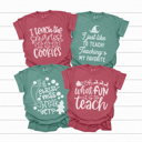  Fun Teacher Christmas Graphic Tee, Cute Christmas Shirt, Teacher Graphic Tee, Christmas Break Tee