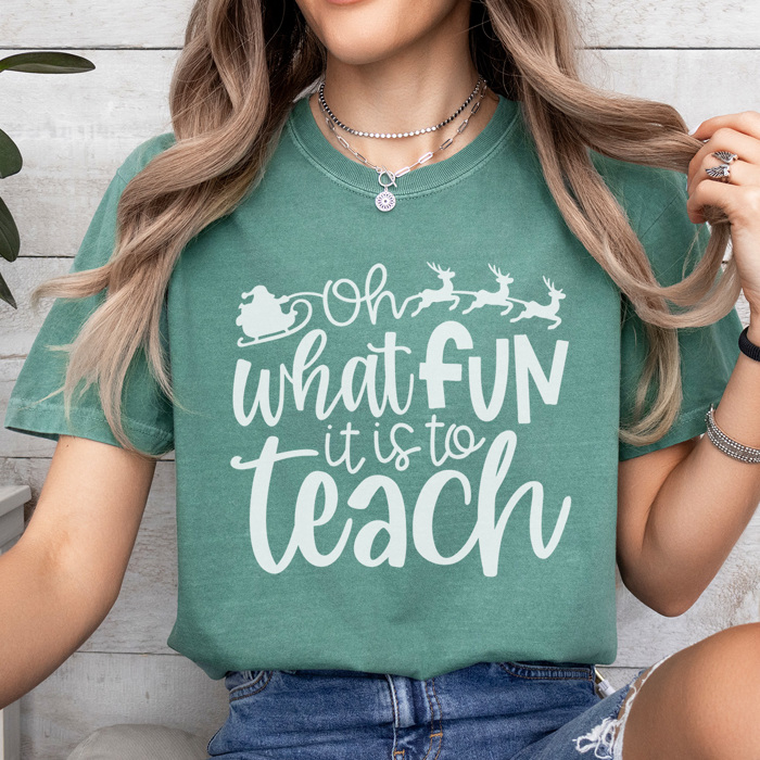 Fun Teacher Christmas Graphic Tee, Cute Christmas Shirt, Teacher Graphic Tee, Christmas Break Tee