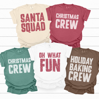 Christmas Matching Graphic Tees, Santa Squad Shirt, Christmas Crew Tee, Holiday Baking Crew Shirt, Oh What Fun Tee