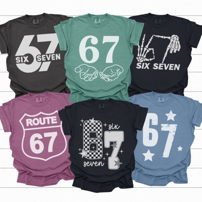 Six Seven Graphic Tee, 67 Graphic Tee, Trending Shirt, Funny Meme, Funny Mom Tee, Funny Teacher Tee