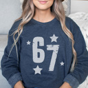 Large Denim Six Seven Graphic Sweatshirt, Six Seven Graphic Sweatshirt, Trendy Sweatshirt, Christmas Gift