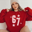 Small Red Six Seven Graphic Sweatshirt, Six Seven Graphic Sweatshirt, Trendy Sweatshirt, Christmas Gift