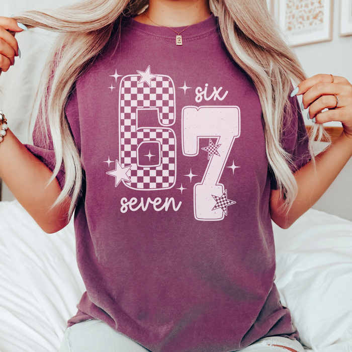 Six Seven Graphic Tee, 67 Graphic Tee, Trending Shirt, Funny Meme, Funny Mom Tee, Funny Teacher Tee