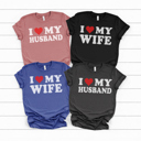 Small Royal Blue I Love My Husband Shirt, I Love My Wife Shirt, Valentine's Day Tees, Matching Shirts, Bella Canvas Tees, Unisex Sizing