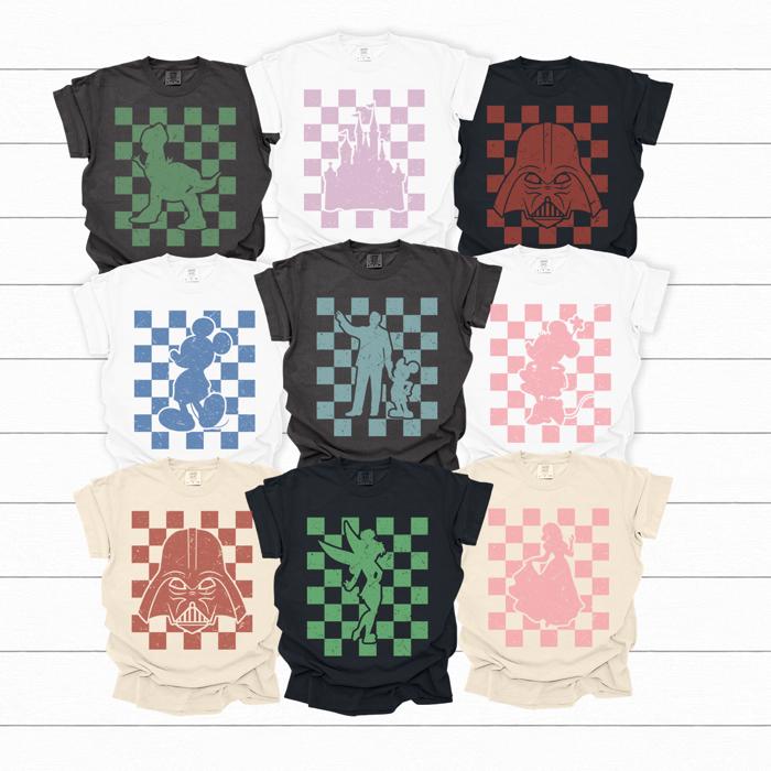 Theme Park Characters Graphic Tee, Castle Graphic Tee, Mouse Shirt, Matching Shirts, Comfort Colors, Unisex Sizing