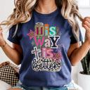 Medium Navy His Way Is Better Graphic Tee, Trendy Graphic Tee, Christian Shirt, Religious Tee, Easter Graphic Tee, Comfort Colors