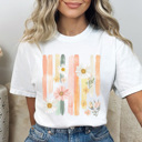  Spring Watercolor Flowers Graphic Tee, Daisy Shirt, Pastel Graphic Tee, Trendy Shirt, Comfort Colors