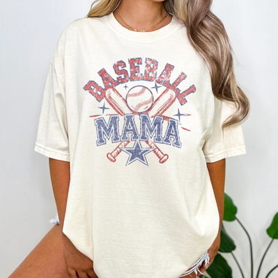 Distressed Baseball Mama Graphic Tee, Vintange Baseball Shirt, Baseball Mom Tee, Game Day Shirt, Comfort Colors