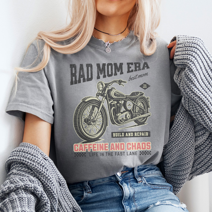 Rad Mom Era Graphic Tee, Boy Mom Graphic Tee, Cool Mom Shirt, Motorcycle Shirt, Comfort Colors, Mama Tee