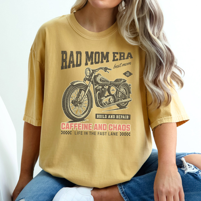Rad Mom Era Graphic Tee, Boy Mom Graphic Tee, Cool Mom Shirt, Motorcycle Shirt, Comfort Colors, Mama Tee