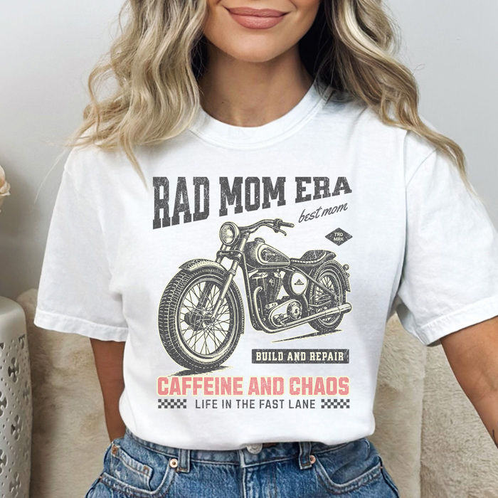 Rad Mom Era Graphic Tee, Boy Mom Graphic Tee, Cool Mom Shirt, Motorcycle Shirt, Comfort Colors, Mama Tee