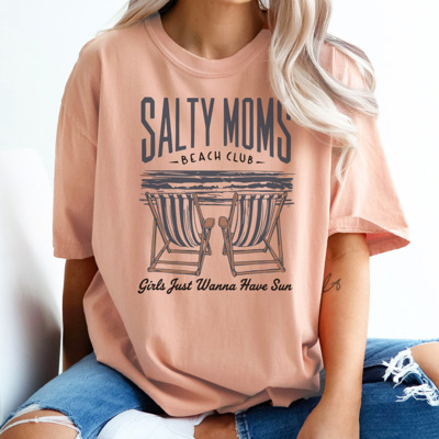 Salty Moms Beach Club Graphic Tee, Spring Break Shirt, Summer Graphic Tee, Mama Tee, Funny Mom Shirt, Salty Graphic Tee, Comfort Colors